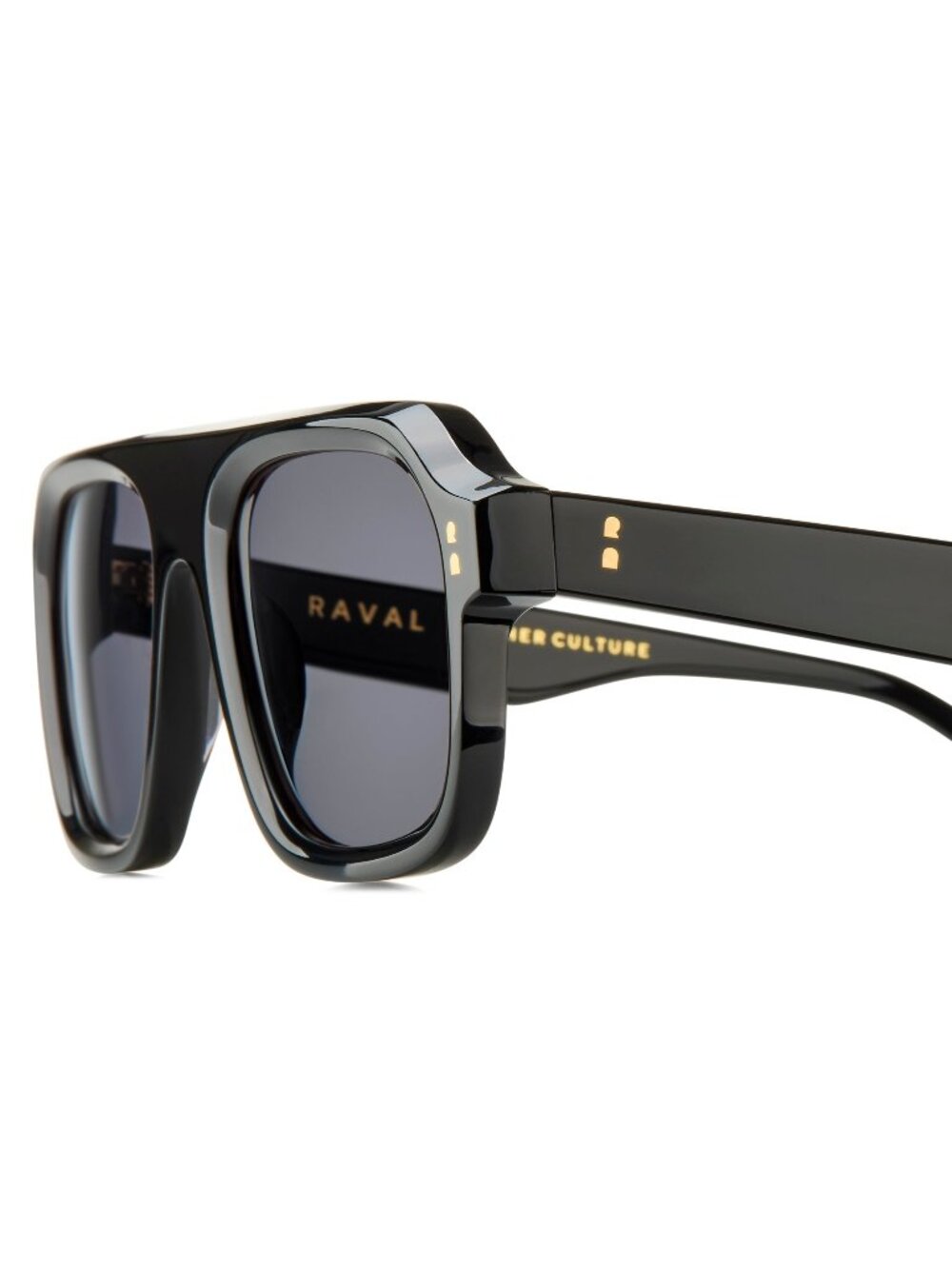 New Raval Eyewear Men's Sunglasses Black Square Grey Lens Acetate Frame MORITZ